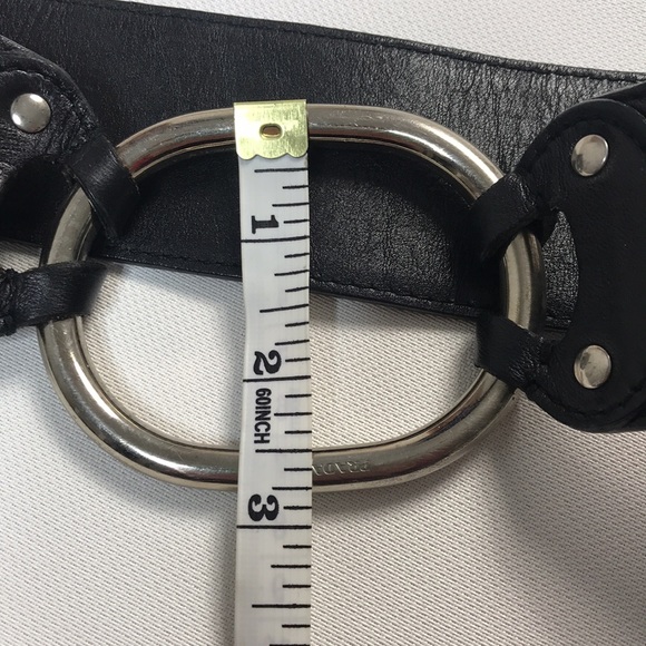 Prada vintage buckle ring leather belt small